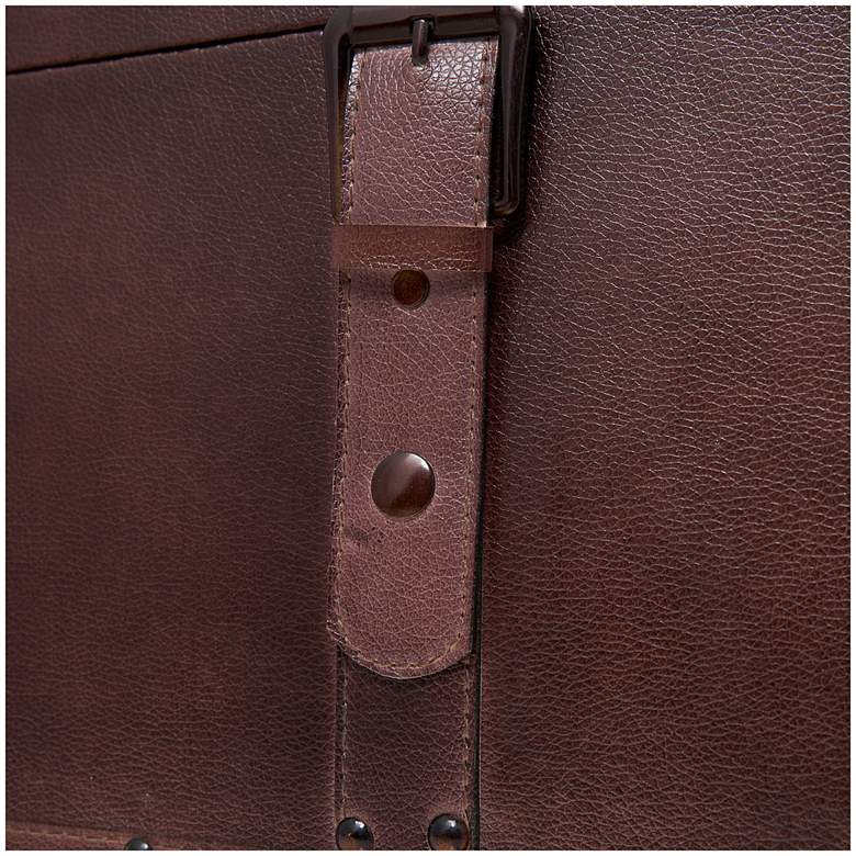 Image 3 Heathrow 32"W Red Brown Tan Wood Nesting Trunks Set of 3 more views