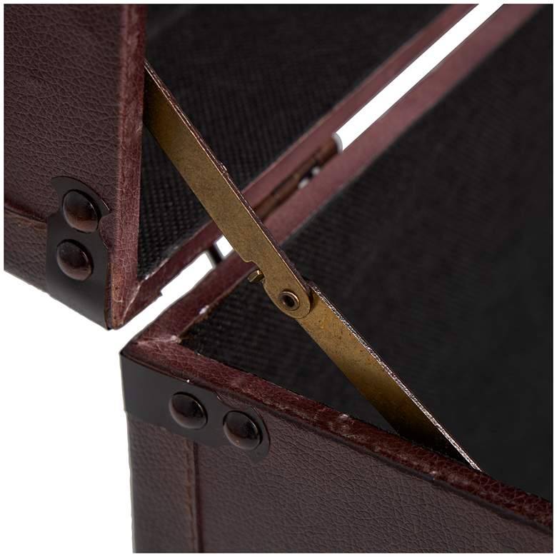 Image 4 Heathrow 32"W Red Brown Tan Wood Nesting Trunks Set of 3 more views