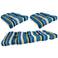 Heatwave Stripe Cobalt 3-Piece Wicker Seat Cushion Set