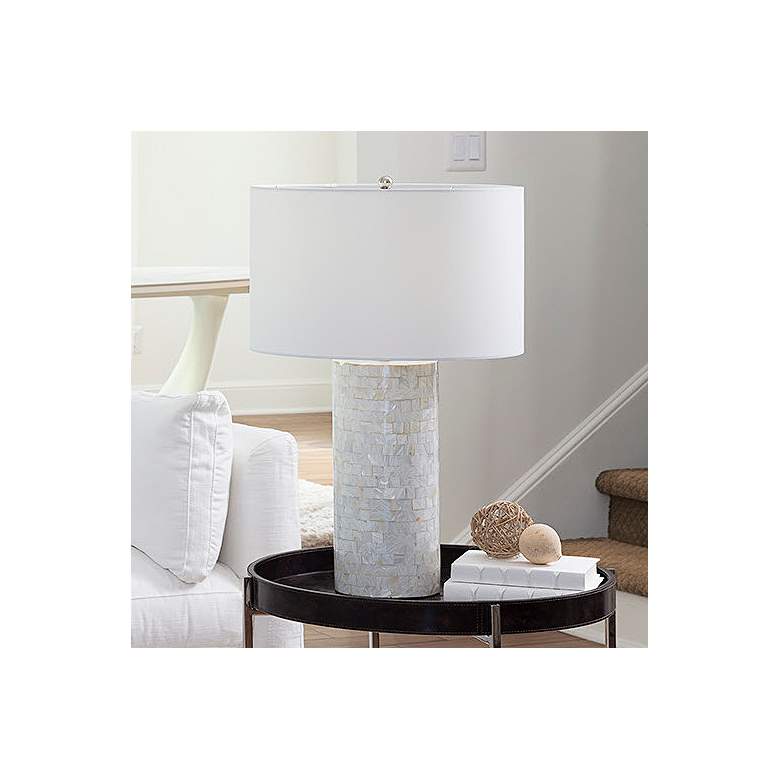 Image 2 Heavenly Natural Mother of Pearl Table Lamp