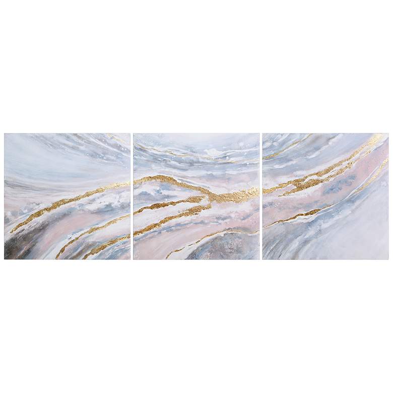 Image 3 Heavens 2 32" Square Metallic 3-Piece Canvas Wall Art Set