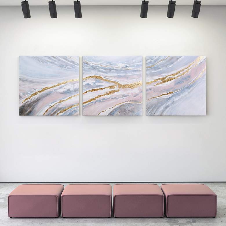 Image 2 Heavens 2 32" Square Metallic 3-Piece Canvas Wall Art Set