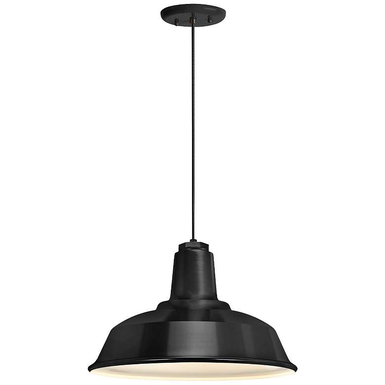 Image 1 Heavy Duty 9 1/4 inch High Black Outdoor Hanging Light