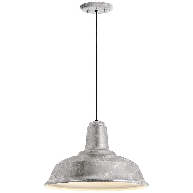 Image 1 Heavy Duty 9 1/4" High Galvanized Outdoor Hanging Light