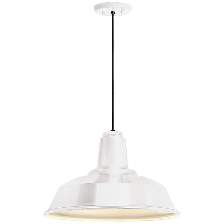 Image 1 Heavy Duty 9 1/4" High Gloss White Outdoor Hanging Light