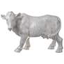Hector 11.5" Crackled White Cow Statuette