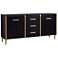 Hector Matte Black and Gold Two Door Trunk Sideboard