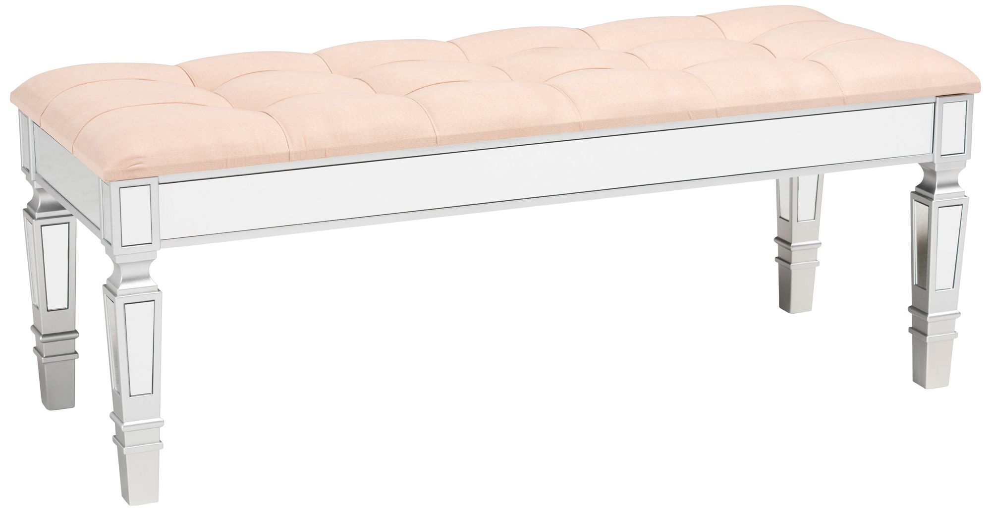 Hedia 47 1/4" Wide Beige Tufted Fabric Accent Bench