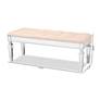 Hedia 47 1/4" Wide Beige Tufted Fabric Accent Bench