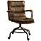 Hedia Vintage Whiskey Top Grain Leather Swivel Office Chair