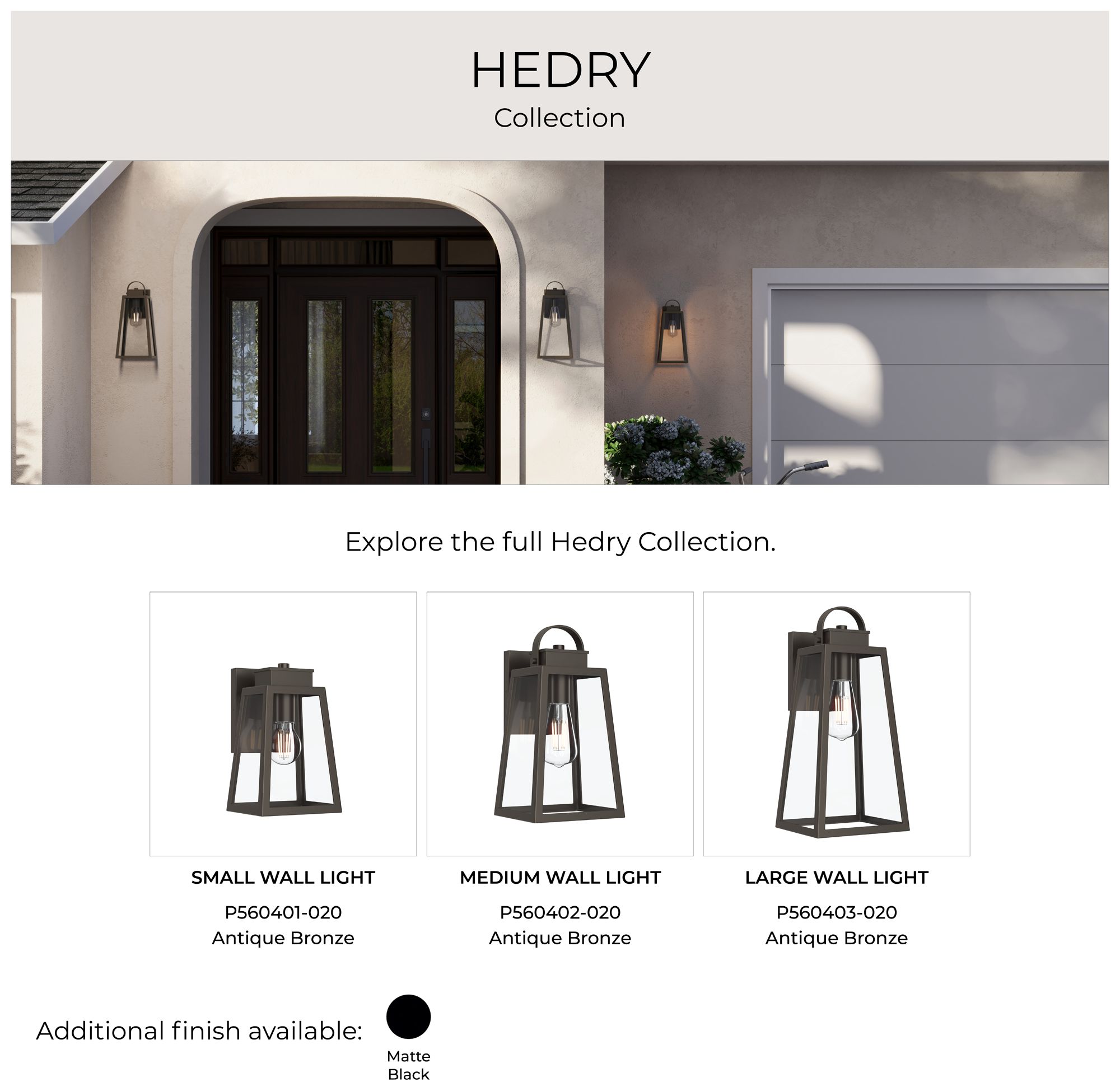 Hedry Large Outdoor Wall Lantern with Clear Glass Panels