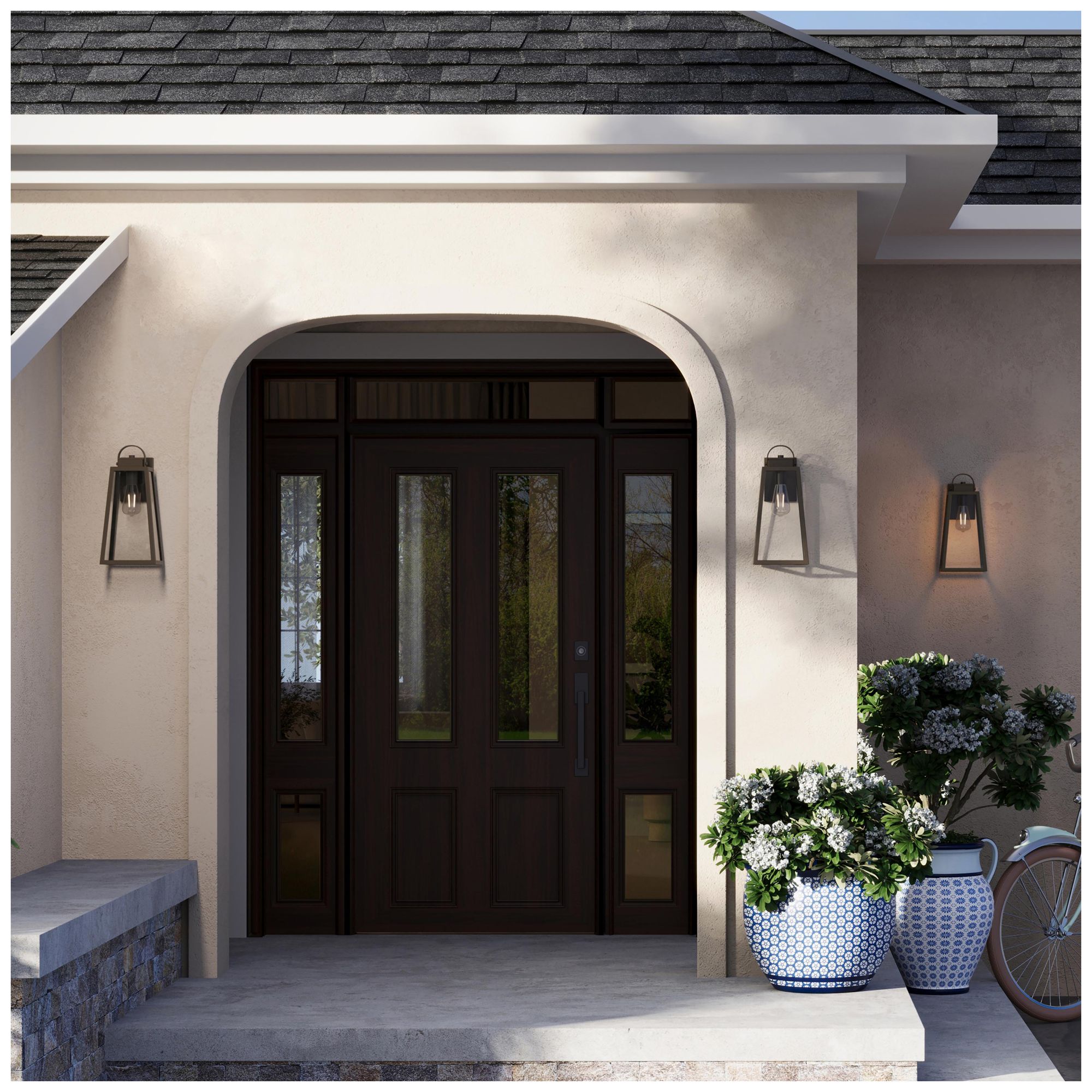 Image 4 Hedry Large Outdoor Wall Lantern with Clear Glass Panels more views