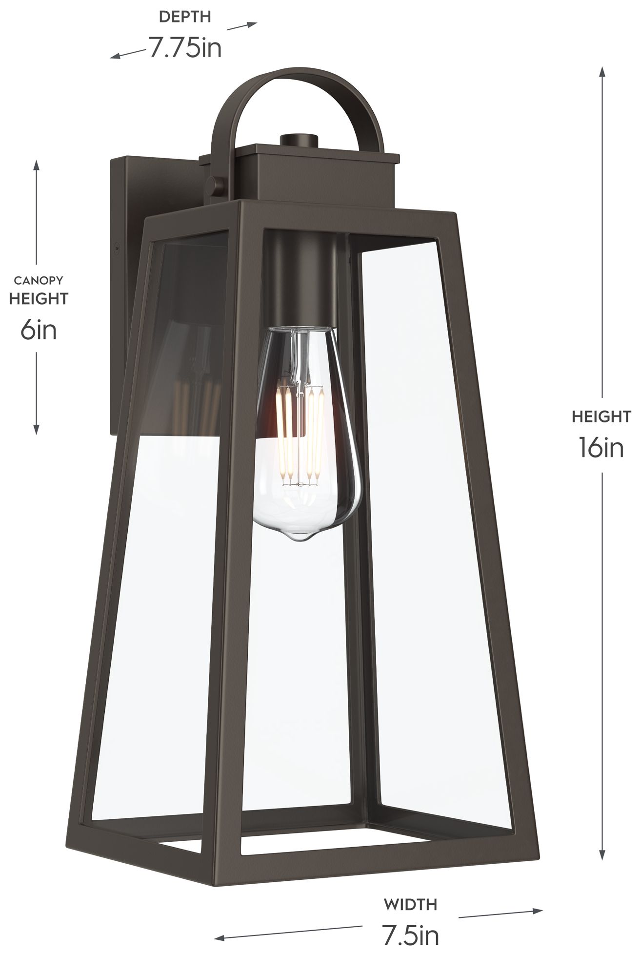 Image 6 Hedry Large Outdoor Wall Lantern with Clear Glass Panels more views