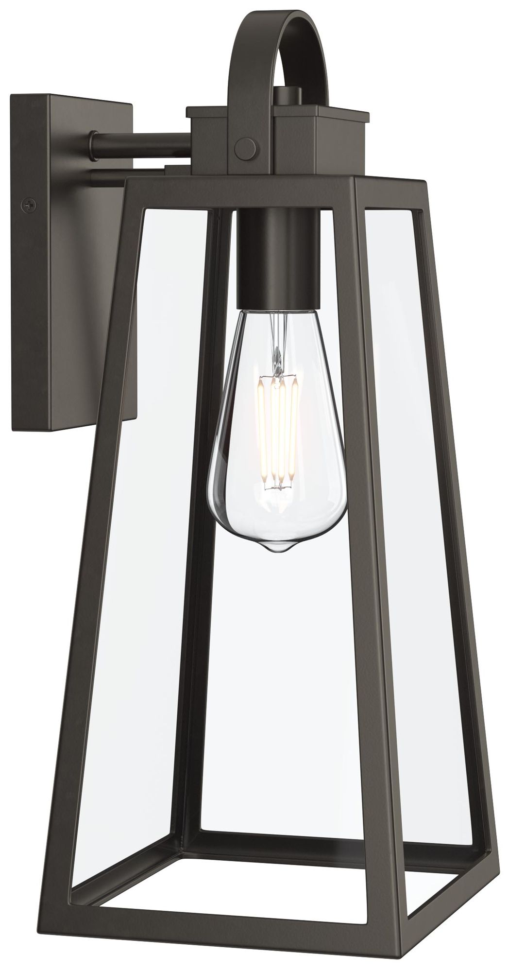 Hedry Large Outdoor Wall Lantern with Clear Glass Panels