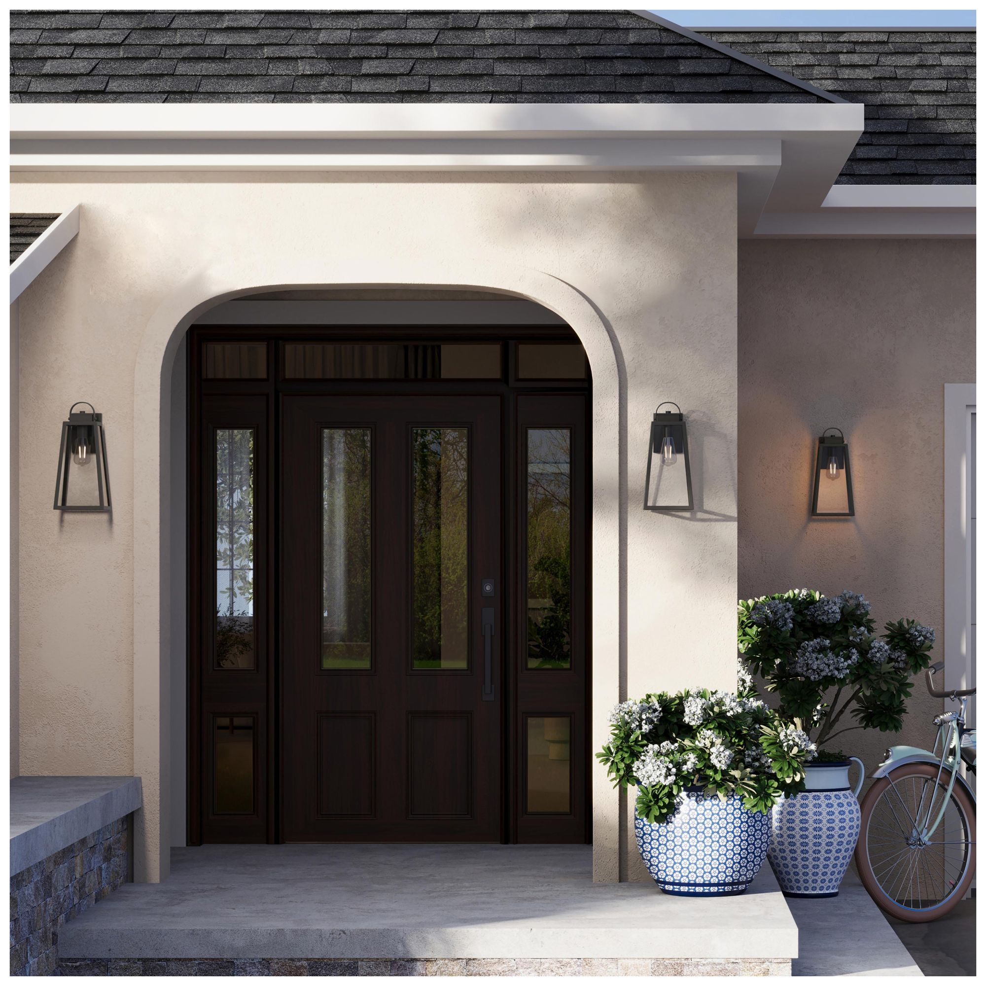 Image 4 Hedry Large Outdoor Wall Lantern with Clear Glass Panels more views