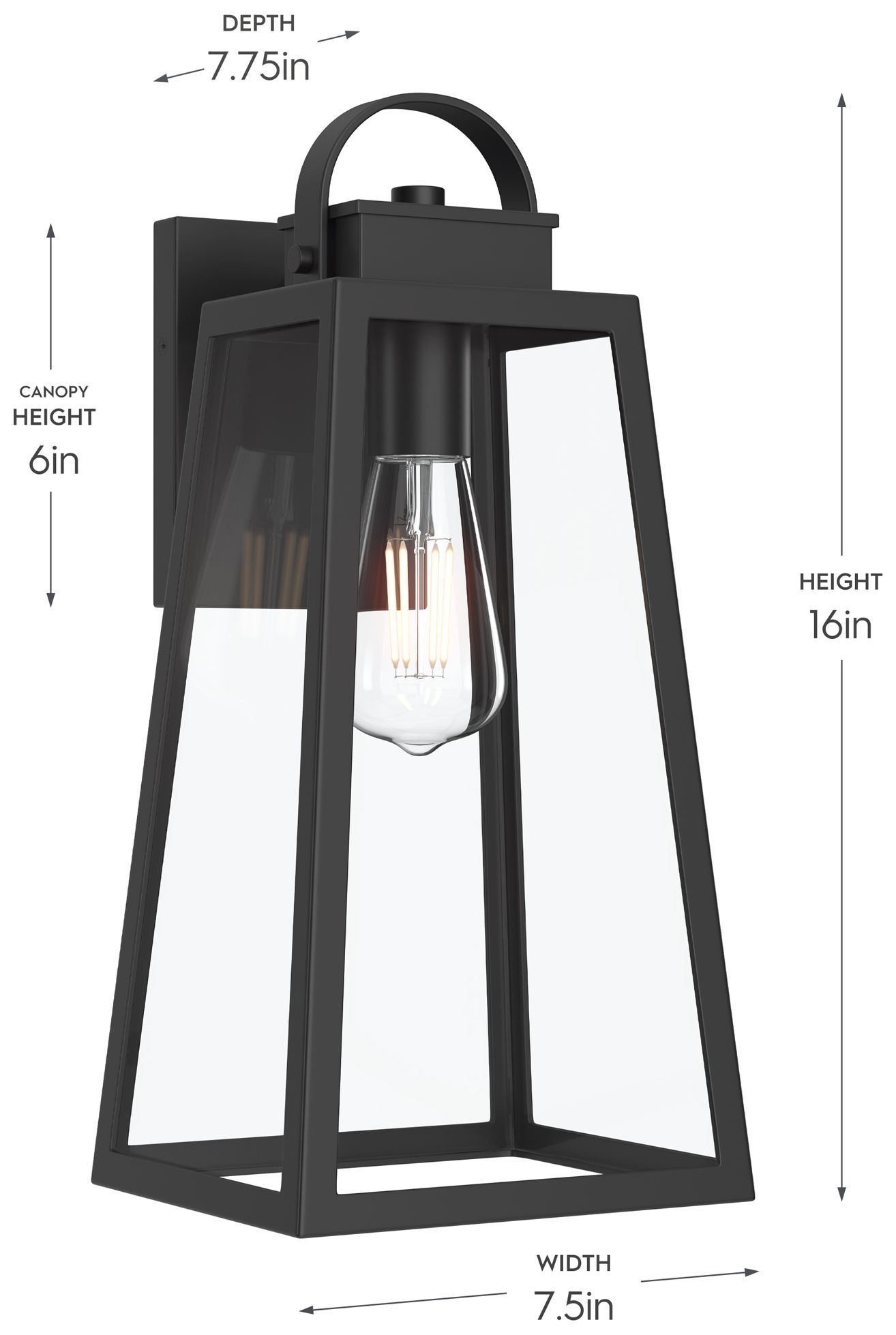 Image 6 Hedry Large Outdoor Wall Lantern with Clear Glass Panels more views