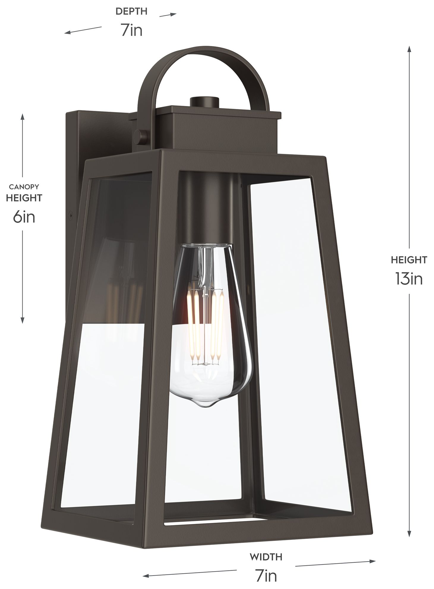 Image 6 Hedry Medium Outdoor Wall Lantern with Clear Glass Panels more views