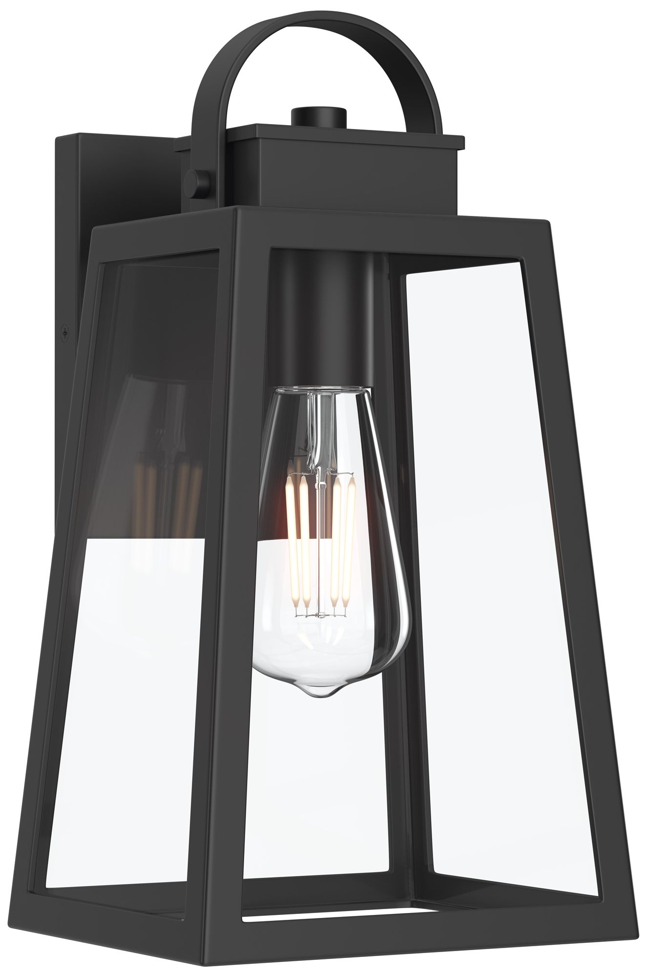 Image 2 Hedry Medium Outdoor Wall Lantern with Clear Glass Panels