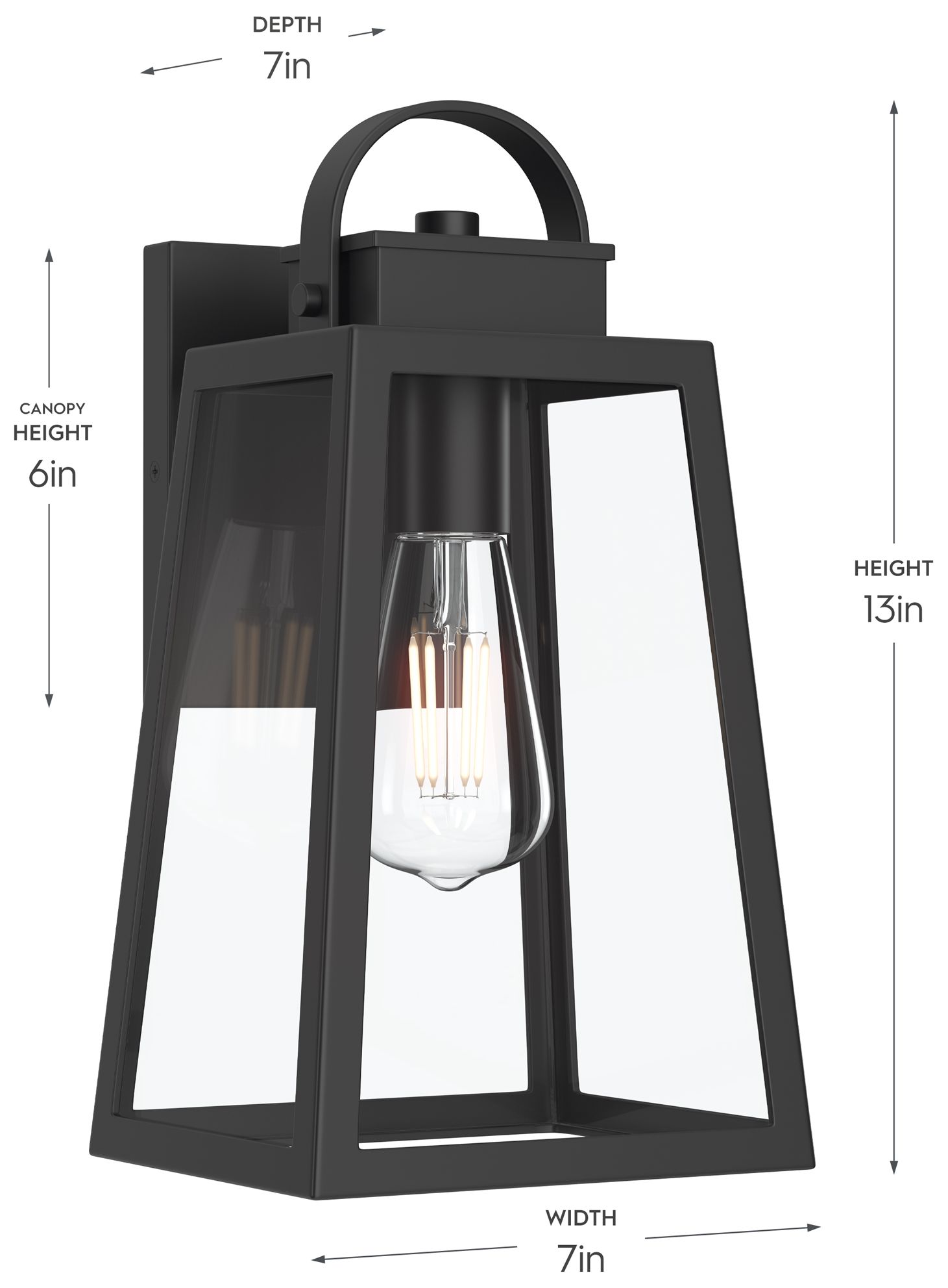 Image 6 Hedry Medium Outdoor Wall Lantern with Clear Glass Panels more views