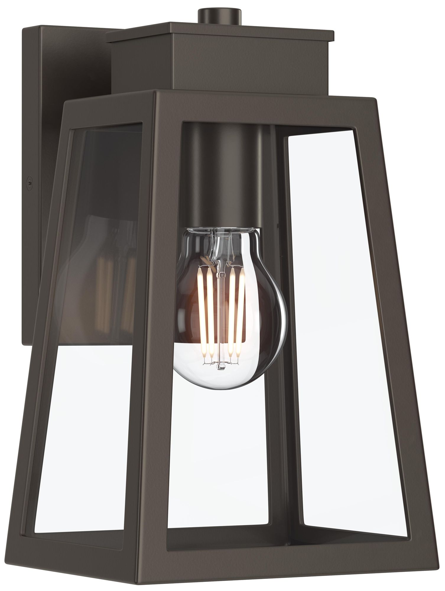 Hedry Small Outdoor Wall Lantern with Clear Glass Panels