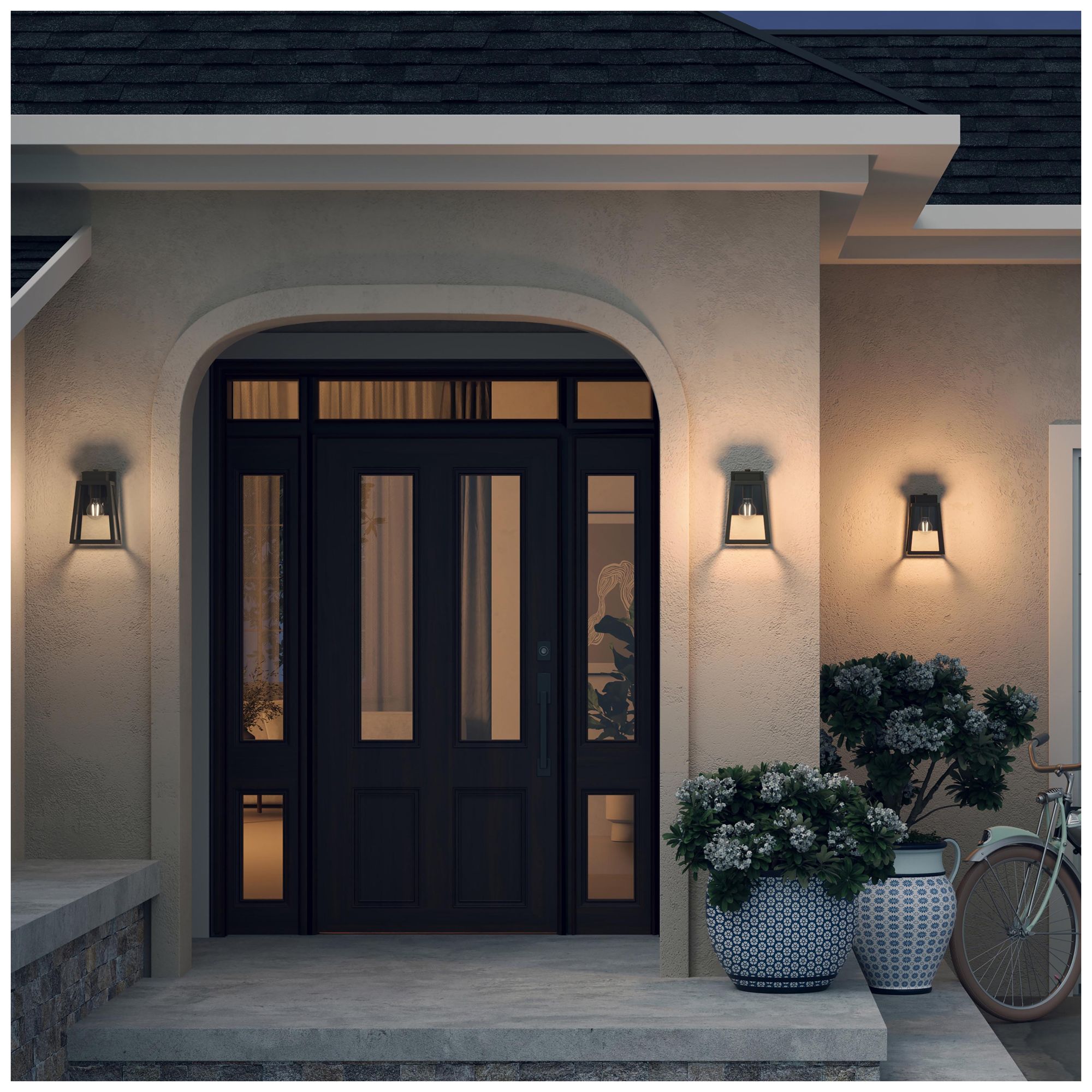 Image 5 Hedry Small Outdoor Wall Lantern with Clear Glass Panels more views