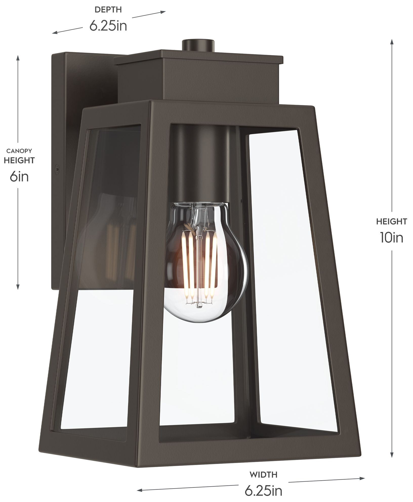 Image 6 Hedry Small Outdoor Wall Lantern with Clear Glass Panels more views