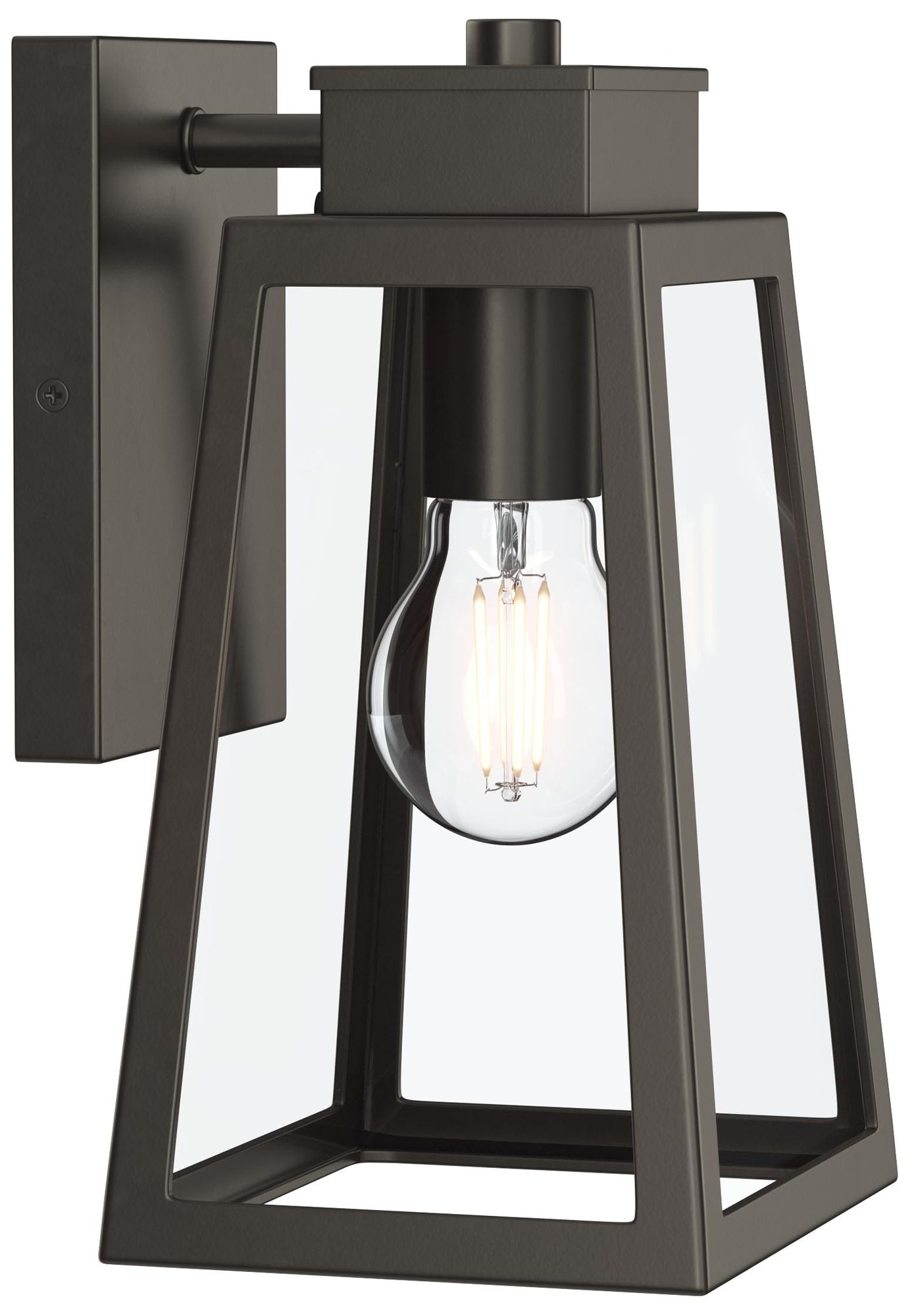 Hedry Small Outdoor Wall Lantern with Clear Glass Panels
