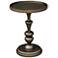 Heidi 18" Wide Bronze Wood Round Pedestal Accent Table