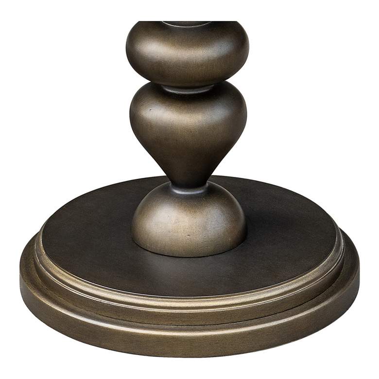 Image 3 Heidi 18" Wide Bronze Wood Round Pedestal Accent Table more views
