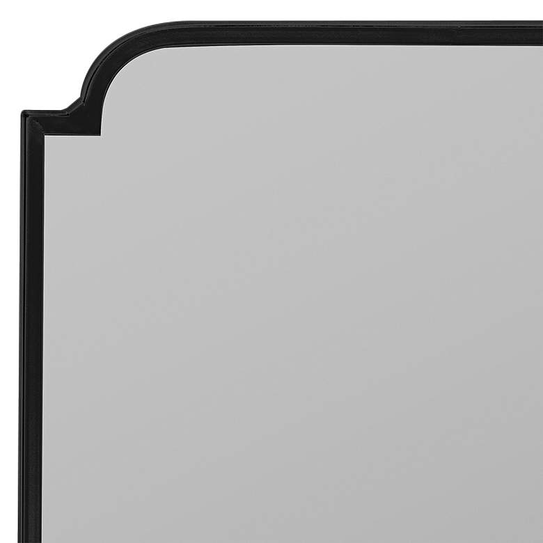 Image 2 Heidi Black Metal 23 3/4 inch x 47 1/2 inch Rectangular Wall Mirror more views