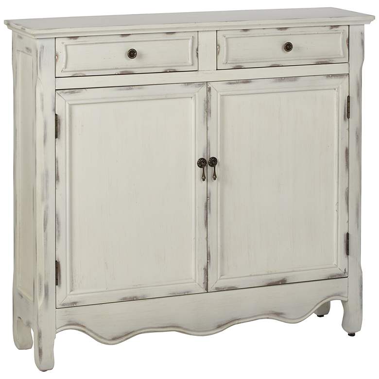 Image 1 Heidi Hand-Painted Distressed Cream Accent Chest