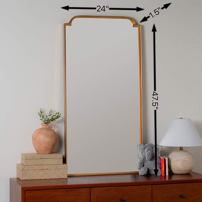 Image 5 Heidi Shiny Gold 24" x 47 1/2" Rectangular Wall Mirror more views