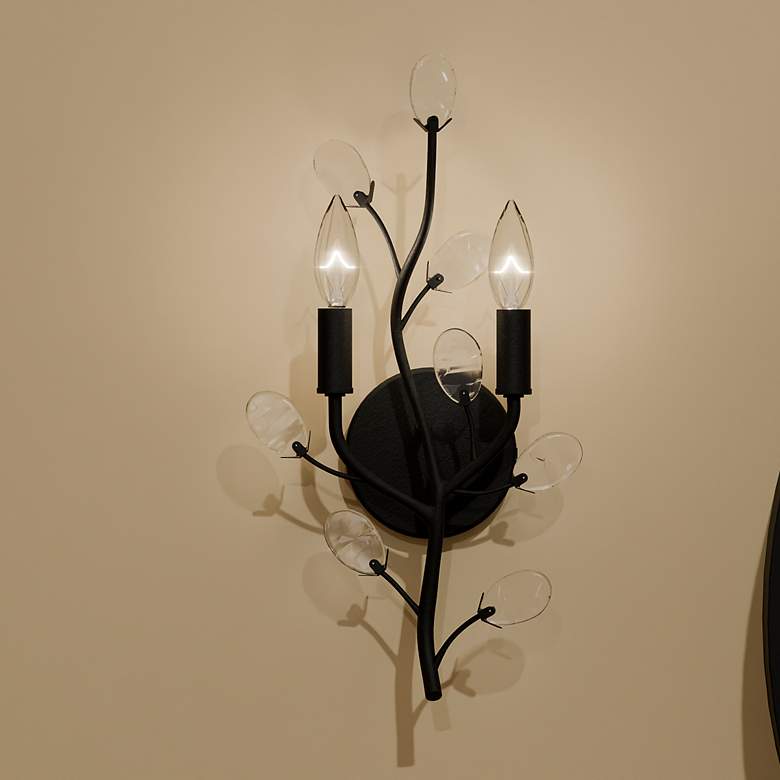 Image 1 Heiress 2-Light Matte Black Wall Sconce