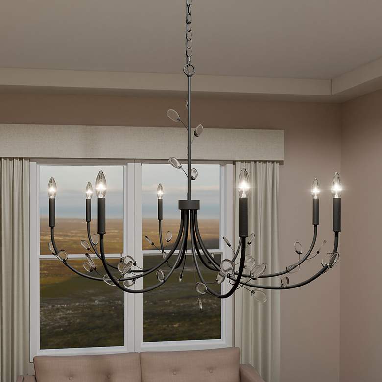 Image 1 Heiress 8-Light Matte Black Chandelier