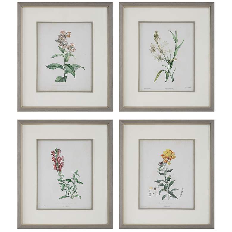 Image 1 Heirloom Blooms Study 30 inch High 4-Piece Framed Wall Art Set