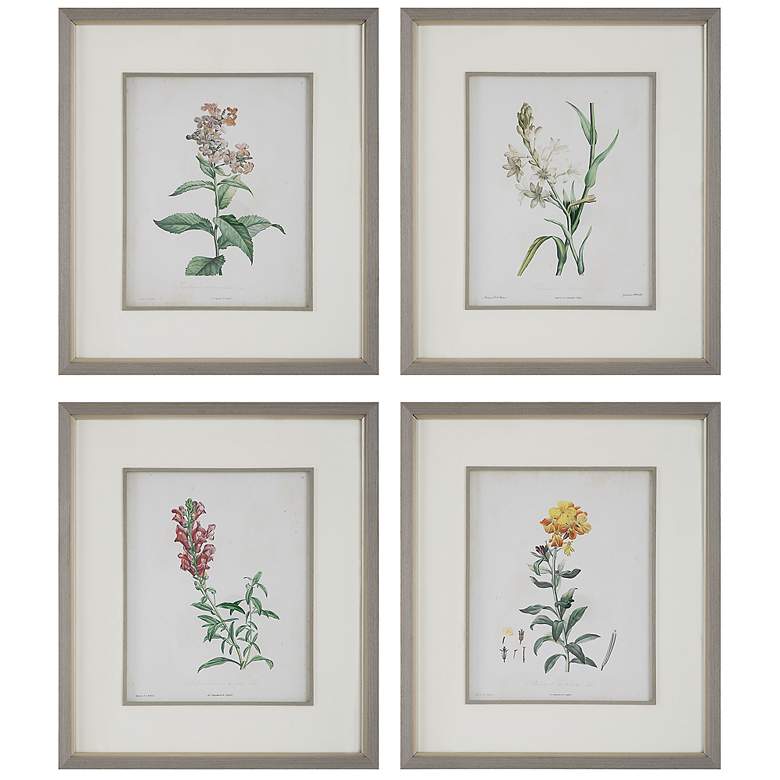 Image 2 Heirloom Blooms Study 30" High 4-Piece Framed Wall Art Set