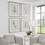 3_Heirloom Blooms Study 30" High 4-Piece Framed Wall Art Set more views