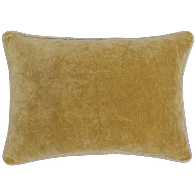 Image 1 Heirloom Harvest Gold Velvet 20 inchx14 inch Decorative Pillow