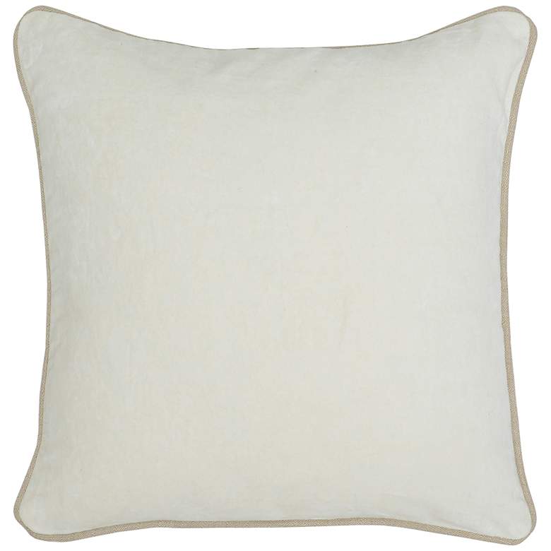 Image 1 Heirloom Ivory Velvet 18 inch Square Decorative Pillow