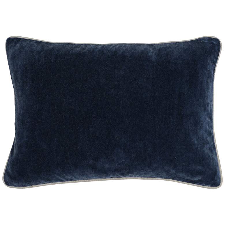 Image 1 Heirloom Navy Velvet 20 inch x 14 inch Decorative Pillow