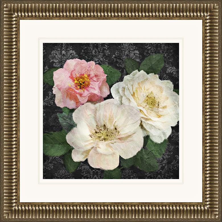 Image 1 Heirloom Roses II 23 1/2 inch Square Framed Giclee Wall Art