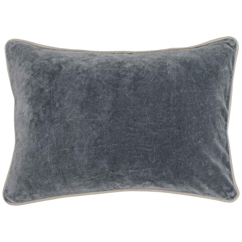 Image 1 Heirloom Satin Gray Velvet 20" x 14" Decorative Pillow