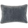 Heirloom Satin Gray Velvet 20" x 14" Decorative Pillow