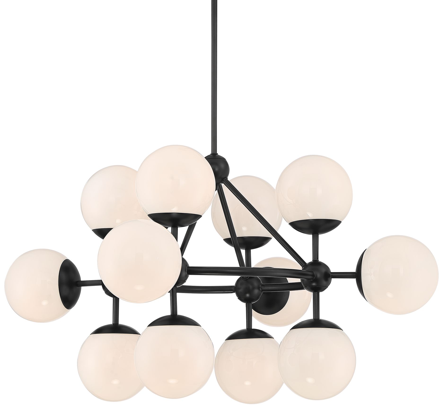 Heldryn 34 1/2"W Black 12-Light Sputnik Style Pendant Light