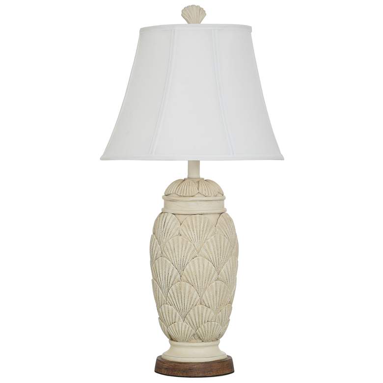 Image 1 Helen 29.5" High Sand Shell Traditional Table Lamp With Off-White Shad