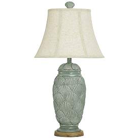 Image1 of Helen 29.5"H Katla Blue Traditional Table Lamp With Light Oatmeal Shad