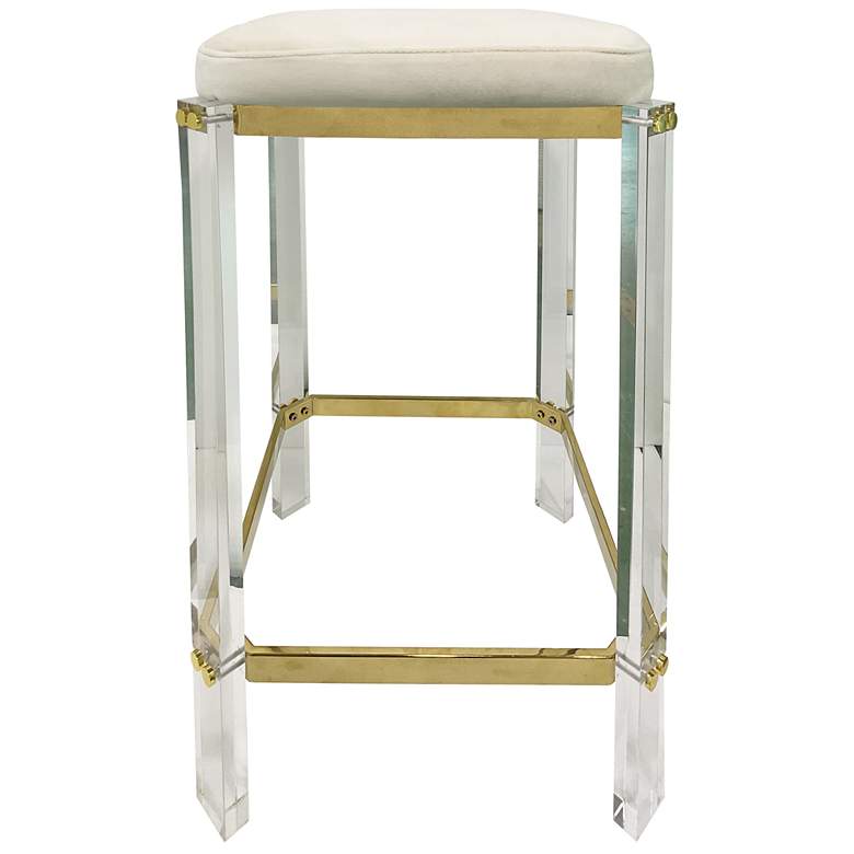 Image 1 Helen 30" High Clear Acrylic And Brass Bar Stool