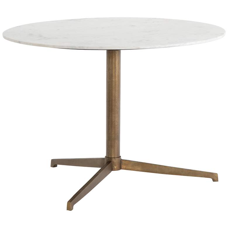 Image 1 Helen 42 inch Wide Aluminum and Marble Round Bistro Table