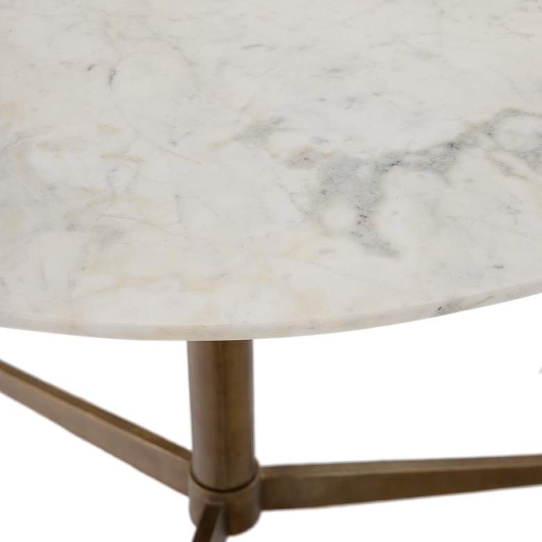 Image 3 Helen 42" Wide Aluminum and Marble Round Bistro Table more views