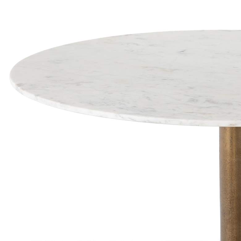 Image 5 Helen 42" Wide Aluminum and Marble Round Bistro Table more views